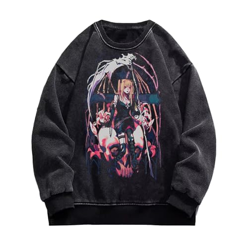 Xinnice Light Yagami/Misa Amane Kapuzenpullover Anime Vintage Washed Sweatshirt JJBA Merch Light Yagami Pullover Xinnice Light Yagami/Misa Amane Kapuzenpullover Anime Vintage Washed Sweatshirt JJBA Merch Light Yagami Pullover von Xinnice