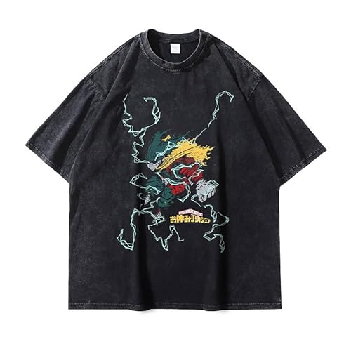 Xinnice MHA Anime Druck T-shirt Toga Himiko/Midoriya Izuku Kurzarm Shirt Manga Lässige Tops Oversize Sport T-shirt für Jungen und Mädchen von Xinnice