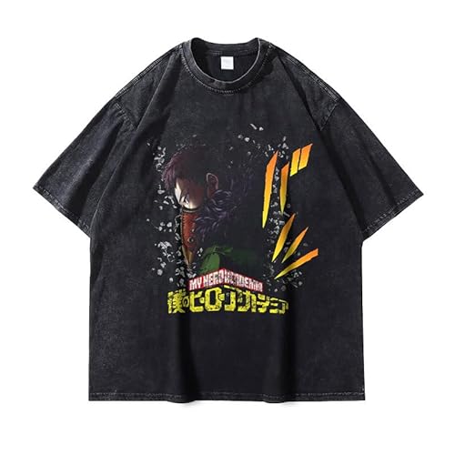 Xinnice MHA Anime Druck T-shirt Toga Himiko/Midoriya Izuku Kurzarm Shirt Manga Lässige Tops Oversize Sport T-shirt für Jungen und Mädchen von Xinnice