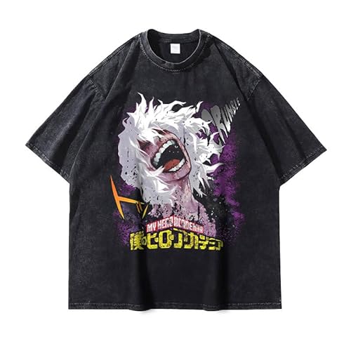 Xinnice MHA Anime Druck T-shirt Toga Himiko/Midoriya Izuku Kurzarm Shirt Manga Lässige Tops Oversize Sport T-shirt für Jungen und Mädchen von Xinnice