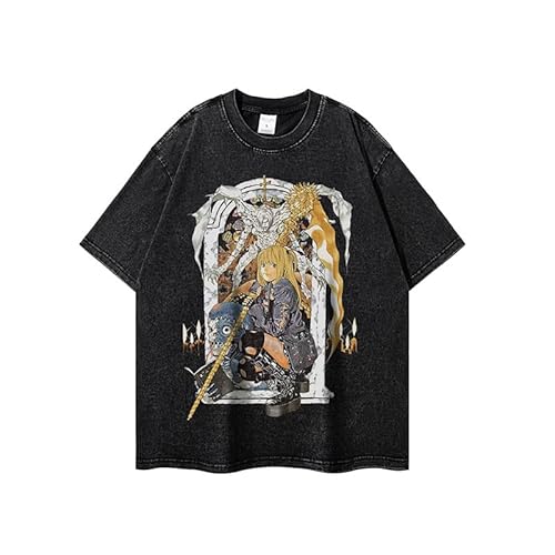 Xinnice Misa Amane Top Anime Kurzarm/T Shirt/Kapuzenpullover Misa Amane Vintage Washed Oversize Sommer Schwarz T-shirt Xinnice Misa Amane Top Anime Kurzarm/T Shirt/Kapuzenpullover Misa Amane Vintage Washed Oversize Sommer Schwarz T-shirt von Xinnice