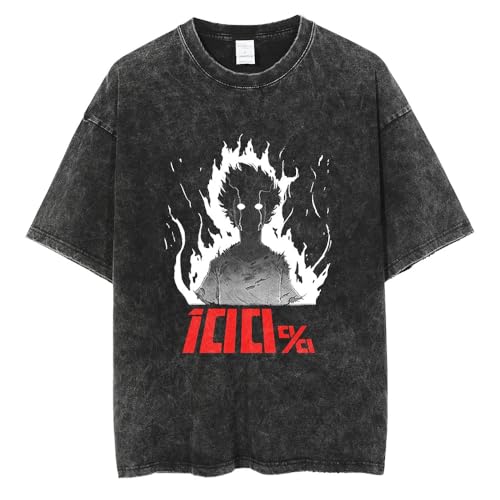 Xinnice Mob Psycho 100 T-shirt Kageyama Shigeo/Reigen Arataka Anime Print Kurzarm Porosität Lose Sweatshirt Oversize Fashion Tops Für Teenager Jungen und Mädchen von Xinnice