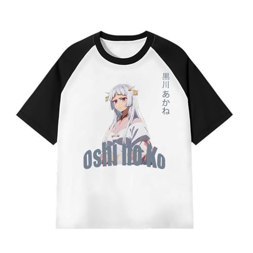 Xinnice Oshi no Ko Anime Druck T-Shirt Unisex Hoshino Ai Round Neck Top Hoshino Rubi Sommer Anime Kurzarm Cartoon Lässiges T-Shirt für Teenager von Xinnice