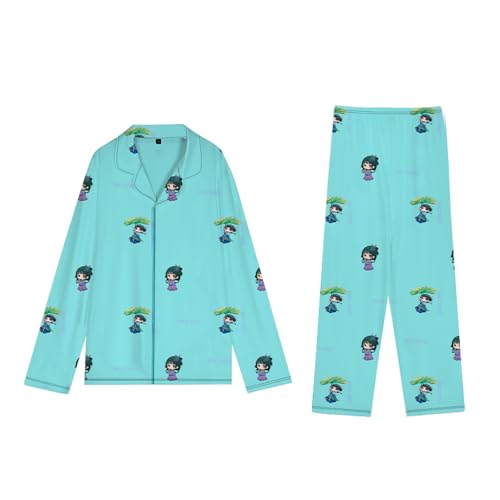 Xinnice The Apothecary Diaries 2er-Pack Pyjama für Damen Herren Anime Maomao/Jinshi Langarm-Pyjamas Hose Cartoon Loungewear und Nachtwäsche von Xinnice