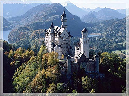 XinqidianLtd Puzzles 1000 Stück für Erwachsene und Kinder, Schloss Schwanstein, Intellektuelles Lernen, Dekompressionsspiele, Freizeit, Holzpuzzle Landschaft-Puzzle von XinqidianLtd