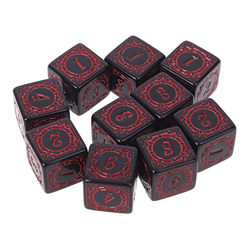 10 PCs Acryl Sechsseitig Dices Set Square Edged Rollenspiel Dices Table Game Polyedral Dices Brettspielzubehör von Xinsheinelry