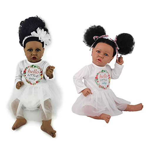 Xinsheinelry 22 Hautpuppen Realistisches Neugeborenes Babyspielzeug Haut Mädchenmode Faserhaar Säuglingsbegleitung von Xinsheinelry