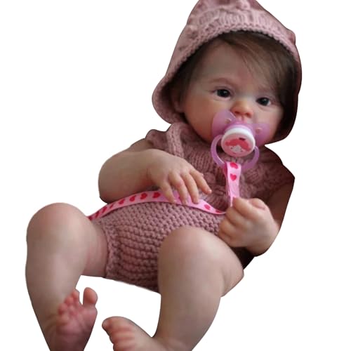 Xinsheinelry 48 cm Simulation Offener Säuglingsaugen Handgefertigtem Implantiertem Haar Baby Kinderbegleitung von Xinsheinelry
