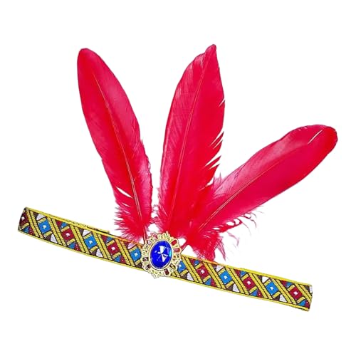 Xinsheinelry Auffällige Gefiederte Stirnbänder Mardi Gras Kopfbedeckung Für Mädchen Maskerade Haarzubehör Mardi Gras Flapper Stirnband von Xinsheinelry