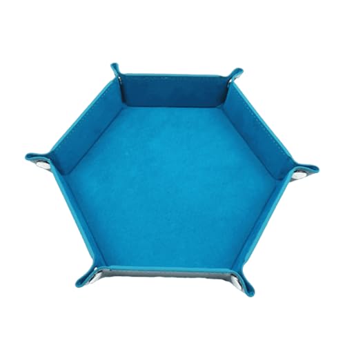 Xinsheinelry Hexagon Würfel Klapptablett PU Leder Samthalter Tragbare Klappwürfel Rolltablett Tischspielteil von Xinsheinelry