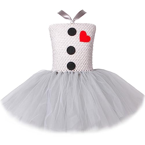 Xinsheinelry Mädchen Prinzessin Häkelärmelloses Kleid Herzapplikation Schleife Tüll Halloween Party Cosplay Kostüm 2–7 Jahre von Xinsheinelry