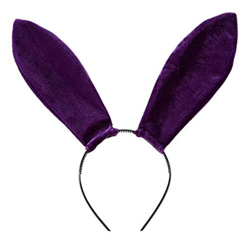 Samt Kaninchenohren Stirnbänder Hasenohren Haarbänder Halloween Animal Ohrs Haar Hoop Cosplay Kopfschmuck von Xinsheinelry