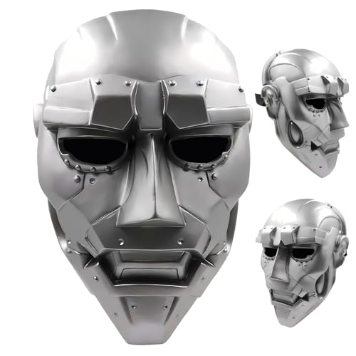 Xinxiaomeng Dr Doom Maske Superschurke Victor von Doom Helm Silber Schädel Maske Halloween Kostüm Cosplay Zubehör von Xinxiaomeng