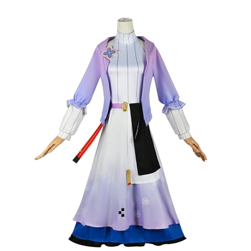 XiongXiongLe Honkai Star Rail 7. März Cosplay-Kostüm, langes lila Kleid + Zubehör für Mädchen, Party, Festival, Comic-Con, Weihnachten (Erwachsenenkostüme, XXXL) von XiongXiongLe