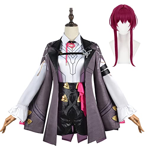 XiongXiongLe Kafka Kostüm Cosplay Honkai Star Rail Outfit Mantel Komplettes Set Halloween Lila Perücke Verkleiden Anzug für Erwachsene Frauen Cos Party Comic Con Weihnachten (Erwachsenenkostüme, XL) von XiongXiongLe