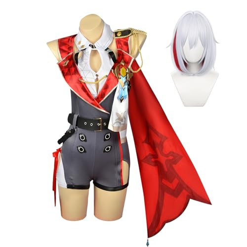 XiongXiongLe Topas Cosplay-Kostüm, Honkai-Stern-Schienen-Outfits, Uniform, Kampfanzug für Mädchen und Frauen, Party, Festival, Comic-Con, Weihnachten (Erwachsenenkostüme, Größe XL) von XiongXiongLe