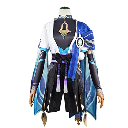 XiongXiongLe Wanderer Kostüm, Cosplay-Outfit, blau, für Herren, Jungen, Party, Halloween, Weihnachten, Karneval, Anzug Cos Genshin Impact Balladeer (blaue Kostüme, Größe 2XL) von XiongXiongLe