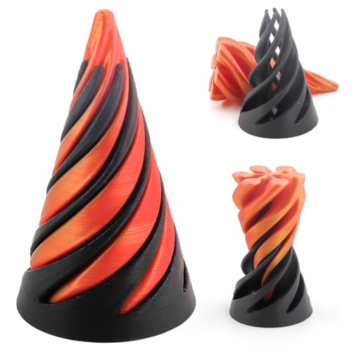 Spirals Cone Fidget Toy, 3D Gedruckte Spiral Cone Fidget Toy, The Impossible Cone, Mini Vortex Thread Illusion, Combination Rotating Pyramid Statue for Desktop Decoration von Xionghonglong