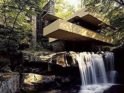 1000-Teiliges Holzpuzzle Frank Lloyd Wright House Mit Wasserfall Großes Puzzlespiel Für Erwachsene Und Jugendliche von XiuTaiLtd