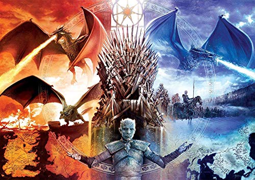 XiuTaiLtd Game of Thrones-Fire Und Ice-1000-Teiliges Puzzle, Mehrfarbig, 75 X 50 cm, Freunde von XiuTaiLtd