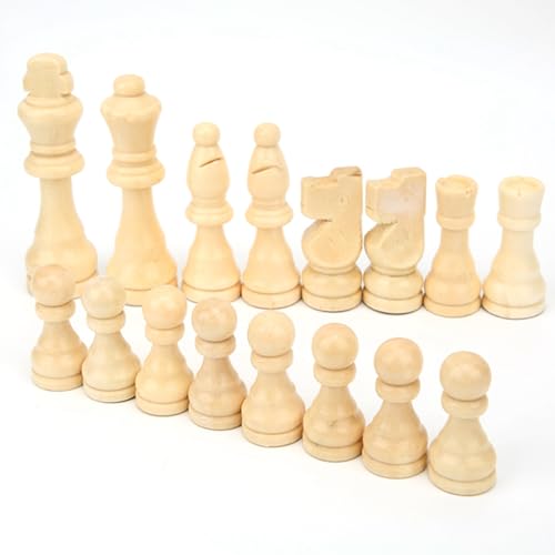 Schachfiguren aus Holz, Sicher ohne Schachspiel, Hochwertige, Feine Verarbeitung für und Erwachsene ab 3 Jahren, Eltern-Kind-Interaktion von Xiuganpo