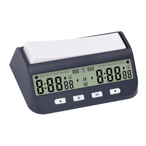 Schachuhr, Digitaler Schachtimer, Professionelle Digitale Schachuhr mit Bonus, Verzögerung, Countdown, Positivem Timing, Tragbarer Timer mit Alarmfunktion für Schach- und von Xiuganpo