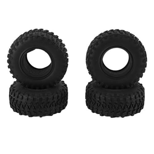 Xiuganpo 4PCS RC Autoreifen, Auto-Gummireifen der Verschleißfestigkeits-Gleitschutz-RC, Einfach zu Installierender Claw Mud Terrain-Radreifen für 1/10 Ferngesteuertes Kletterauto (Schwarz) von Xiuganpo