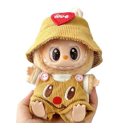 Xiujuers Bekleidung für 17cm Labubu Plüsch, Kuscheltier Kleidung Outfit nur Bekleidungs zubehör für 17cm Labubu Plush Pullover Hoodie Bekleidung DIY Kinder Geschenke (E) von Xiujuers