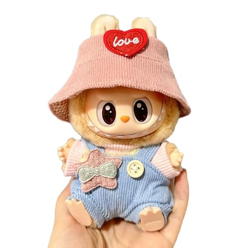 Xiujuers Bekleidung für 17cm Labubu Plüsch, Kuscheltier Kleidung Outfit nur Bekleidungs zubehör für 17cm Labubu Plush Pullover Hoodie Bekleidung DIY Kinder Geschenke (F) von Xiujuers