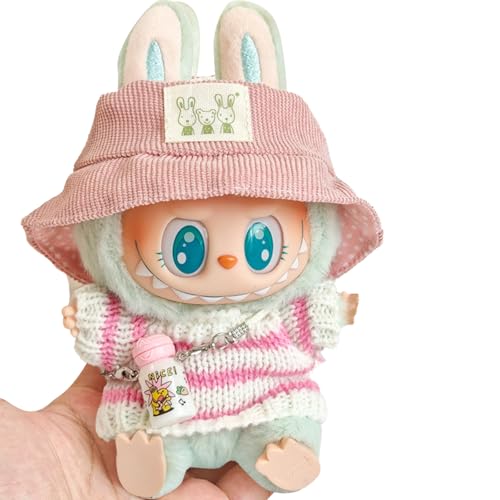 Xiujuers Bekleidung für 17cm Labubu Plüsch, Kuscheltier Kleidung Outfit nur Bekleidungs zubehör für 17cm Labubu Plush Pullover Hoodie Bekleidung DIY Kinder Geschenke (G) von Xiujuers