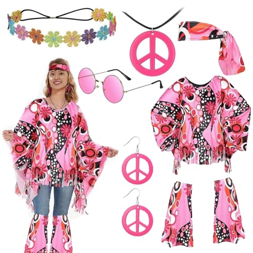 Xiujuers Hippie Kostüm Damen, Hippie Kleidung Damen, Faschingskostüme Damen Hippie, Kostüm Hippie Frau, Karneval Kostüm Damen Hippie, Hippi Kostüme Frauen, Geeignet für Karneval Party Halloween Xiujuers Hippie Kostüm Damen, Hippie Kleidung Damen, Faschingskostüme Damen Hippie, Kostüm Hippie Frau, Karneval Kostüm Damen Hippie, Hippi Kostüme Frauen, Geeignet für Karneval Party Halloween von Xiujuers