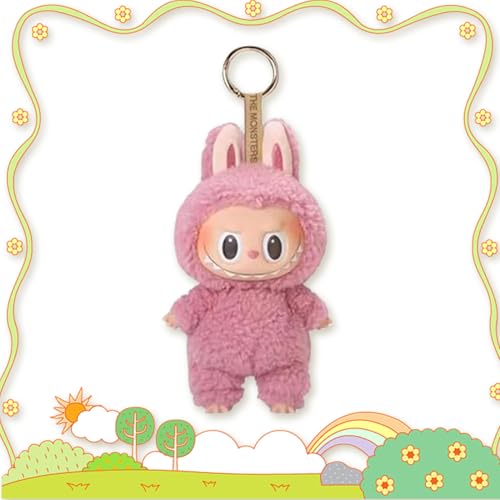 Xiujuers Labubu Keychain, Labubu Popmart Monster Keychain, Labubu Plüsch Schlüsselanhänger, Labubu Kuscheltier, Labubu Plüsch Anhänger, Labubu Plushies Toy, Labubu Toy Doll (Rosa) von Xiujuers