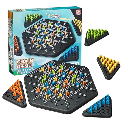 Xiujuers Triggle Spiel, Triggle Spiel Gummibänder, Triggle Game, Spiel mit Gummibändern Dreieck, Dreieck Schach Brettspiel, Strategie-Steckbrettspiel, Triggle Brett Spiel für Kindern und Erwachsenen von Xiujuers