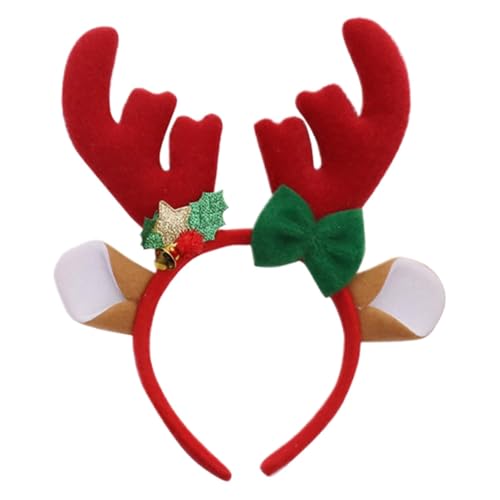 Xiwhuua Weihnachtsgeweih-Haarband, Weihnachtsgeweih-Haarband, Süßes Geweih Haarband Weihnachtsstirnband, Modische Kopfbedeckung, kurzes langes Haar, Winterurlaubs-Requisiten für Treffen, Verabredungen von Xiwhuua