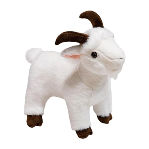 Xiwhuua Ziege Plüschtier 30cm Ziege Kuscheltier für Mädchen, Junge-n & Babys, Kawai-i Goat Plüschfigur, Weich Ziege Plüsch Spielzeug, Realistische Ziege Plushie Geschenk für Kinder Erwachsene von Xiwhuua