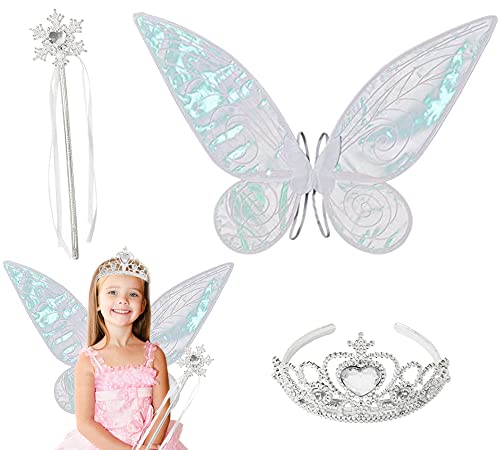 Xlong 3 Stück Flügel Fee,Feenflügel Damen,Feen Flügel Wings Kinder,Flügel Mädchen,Elfenflügel Set,Flügel Fee Kinder,Feenflügel Glitzer,Flügel Kostüm,Karneval Flügel,Halloween Flügel von Xlong