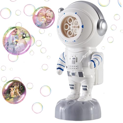 Seifenblasenmaschine, Xndryan Automatische Seifenblasenmaschine Hochzeit, 360° Drehbar Astronaut Tragbare Blasenmaschine Professional Blasenspielzeug für Kinder Hochzeit Party von Xndryan