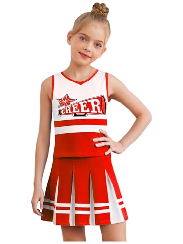 Xnihocha Cheer Leader Kostüm Kinder Mädchen Set Top und Faltenrock Cheerleading Kostüm Cheer Leader Uniform Halloween Party Karneval 3-10 Jahre Xnihocha Cheer Leader Kostüm Kinder Mädchen Set Top und Faltenrock Cheerleading Kostüm Cheer Leader Uniform Halloween Party Karneval 3-10 Jahre von Xnihocha