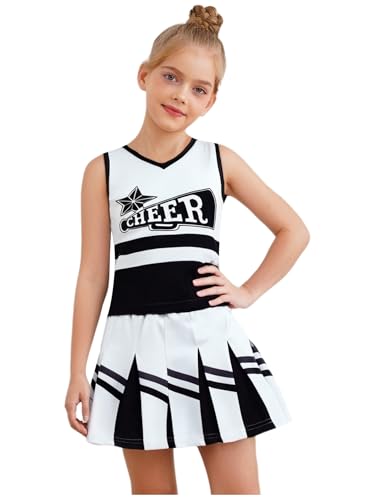 Xnihocha Cheer Leader Kostüm Kinder Mädchen Set Top und Faltenrock Cheerleading Kostüm Cheer Leader Uniform Halloween Party Karneval 3-10 Jahre Xnihocha Cheer Leader Kostüm Kinder Mädchen Set Top und Faltenrock Cheerleading Kostüm Cheer Leader Uniform Halloween Party Karneval 3-10 Jahre von Xnihocha
