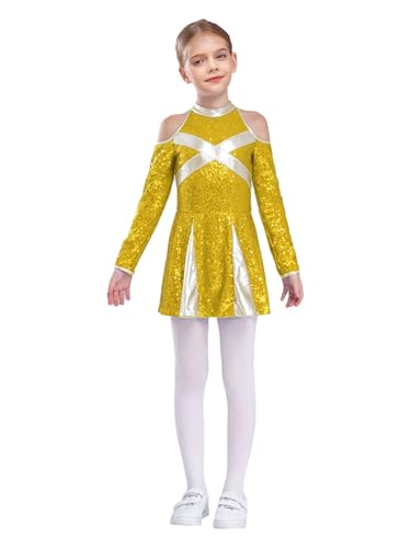 Xnihocha Cheerleaders Kostüm Kinder Mädchen Kostüm Cheerleaders Uniform Pompon Kleid Kinderkostüm Halloween Karneval Maskerade 6-16 Jahre Gelb 170 Xnihocha Cheerleaders Kostüm Kinder Mädchen Kostüm Cheerleaders Uniform Pompon Kleid Kinderkostüm Halloween Karneval Maskerade 6-16 Jahre Gelb 170 von Xnihocha