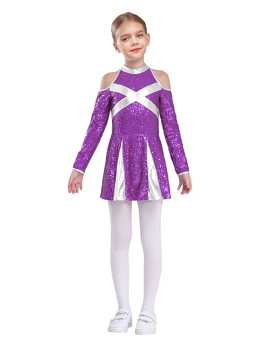 Xnihocha Cheerleaders Kostüm Kinder Mädchen Kostüm Cheerleaders Uniform Pompon Kleid Kinderkostüm Halloween Karneval Maskerade 6-16 Jahre Violett 146-152 Xnihocha Cheerleaders Kostüm Kinder Mädchen Kostüm Cheerleaders Uniform Pompon Kleid Kinderkostüm Halloween Karneval Maskerade 6-16 Jahre Violett 146-152 von Xnihocha
