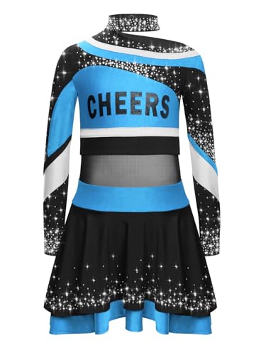 Xnihocha Cheerleaders Kostüm Pompom Kinder Mädchen Kleid Cheerleaders Oberteil und Rock Tanz Kostüm Pom-Pom Mädchen Cosplay Karneval Halloween Fest 110-164 Hellblau 134-140 Xnihocha Cheerleaders Kostüm Pompom Kinder Mädchen Kleid Cheerleaders Oberteil und Rock Tanz Kostüm Pom-Pom Mädchen Cosplay Karneval Halloween Fest 110-164 Hellblau 134-140 von Xnihocha