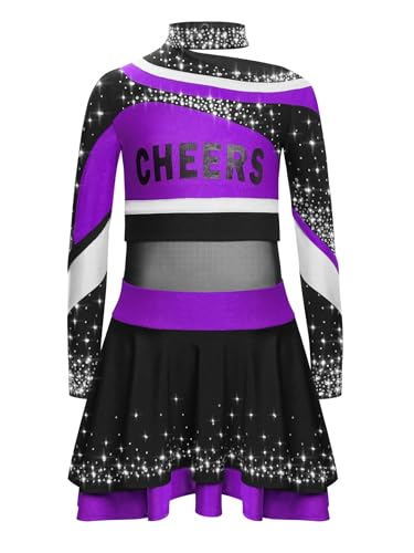 Xnihocha Cheerleaders Kostüm Pompom Kinder Mädchen Kleid Cheerleaders Oberteil und Rock Tanz Kostüm Pom-Pom Mädchen Cosplay Karneval Halloween Fest 110-164 Violett 146-152 Xnihocha Cheerleaders Kostüm Pompom Kinder Mädchen Kleid Cheerleaders Oberteil und Rock Tanz Kostüm Pom-Pom Mädchen Cosplay Karneval Halloween Fest 110-164 Violett 146-152 von Xnihocha