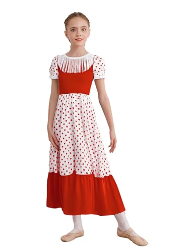 Xnihocha Kinder Mädchen Kleid Schaukel Maxi Kostüm Flamenco Sevillanisch Cosplay Karneval Halloween Spanisches Volkskleid Kostüm Performance 110-170 Weiß 134-140 Xnihocha Kinder Mädchen Kleid Schaukel Maxi Kostüm Flamenco Sevillanisch Cosplay Karneval Halloween Spanisches Volkskleid Kostüm Performance 110-170 Weiß 134-140 von Xnihocha