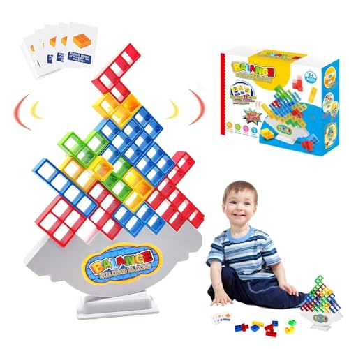 XoeLLe 32 Stück Tetra Tower Spiel, Balance Spiele für Kinder, Tetris Tower Spiel, Wackelturm Stapelturm, Lustige Stapelspiel, Stapelblöcke Balancing, Team Tower Spiel für Kinder und Erwachsene von XoeLLe