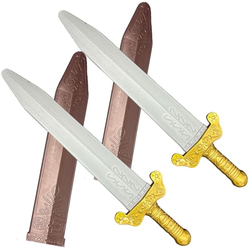 2 PCs Spielzeugschwert mit Scheide Halloween 19 in langem mittelalterlichen Ritterschwert Safe Cosplay Plastik für Spielen Kampfspielzeug für Jungen Mädchen zum Spielen römischer Krieger 2 PCs Spielzeugschwert mit Scheide Halloween 19 in langem mittelalterlichen Ritterschwert Safe Cosplay Plastik für Spielen Kampfspielzeug für Jungen Mädchen zum Spielen römischer Krieger von Xoeryoy