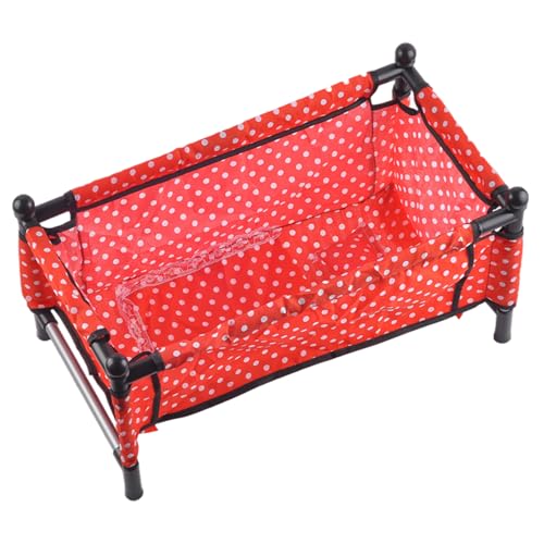 Babypuppenkrippe, Faltbarer rotes Hintergrund Babypuppenbett mit weißen Punkten, Rollenspiel -Kinderwagen- und Kinderwagenspielzeug, perfekt für Kinder im Alter von 3+ Babypuppenkrippe, Faltbarer rotes Hintergrund Babypuppenbett mit weißen Punkten, Rollenspiel -Kinderwagen- und Kinderwagenspielzeug, perfekt für Kinder im Alter von 3+ von Xoeryoy