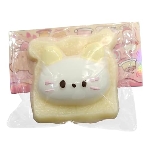 Stressbällchen Süßes Katzen Toast 3.4x3.2x1.2 Squish Kugeln weiche Gummi -Stressspielzeug Angst Linderung Stressspielzeug Abnehmbarer langsamer Aufstieg Stress Ball für Kinder und Erwachsen von Xoeryoy