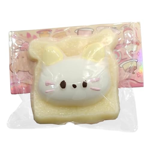 Stressbällchen Süßes Katzen Toast 3.4x3.2x1.2 Squish Kugeln weiche Gummi -Stressspielzeug Angst Linderung Stressspielzeug abnehmbarer langsamer Aufstieg Stress Ball für Kinder und Erwachsene Ges von Xoeryoy