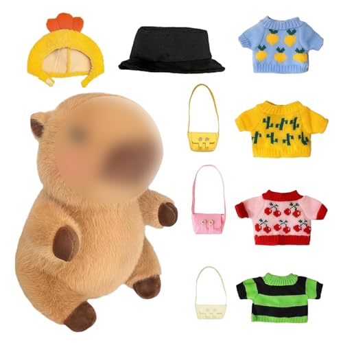 Xoeryoy 1 Set ausgestopfte Tierkleidung, 10 Zoll Plüsch Capybara Puppenkleidung und Accessoires umfassen 4 Pullover 2 Hüte und 3 Taschen Xoeryoy 1 Set ausgestopfte Tierkleidung, 10 Zoll Plüsch Capybara Puppenkleidung und Accessoires umfassen 4 Pullover 2 Hüte und 3 Taschen von Xoeryoy